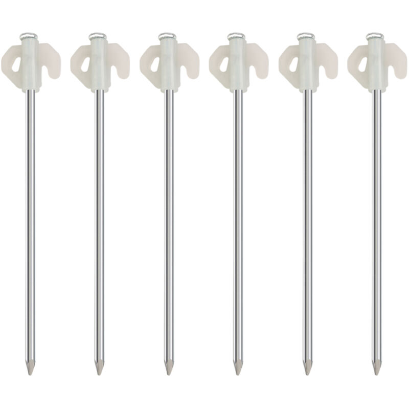 10er-Pack 20 cm robuste Zeltheringe für harten Boden, hochfeste Zeltheringe aus Metall mit Hakenloch, Campingheringe aus Stahl, im Dunkeln leuchtende