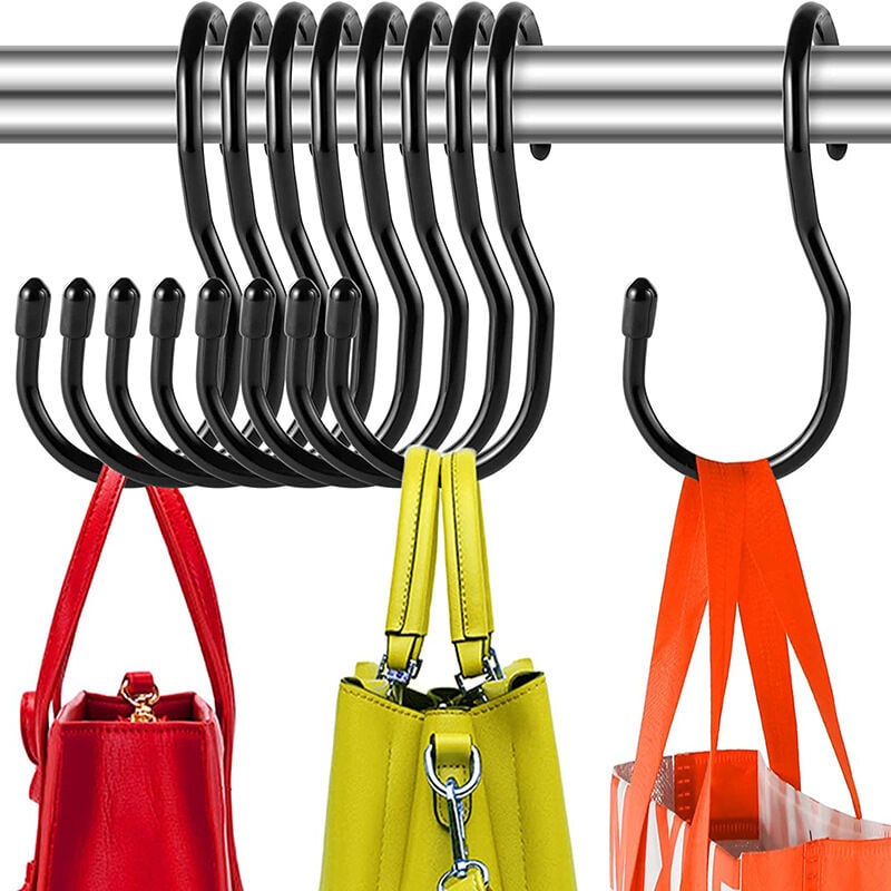 10er-Pack S-Haken für den Kleiderschrank, einzigartige Haken mit gedrehtem Design für Handtaschen, Geldbörsen, Handtaschen, Gürtel, Schals, Hüte,