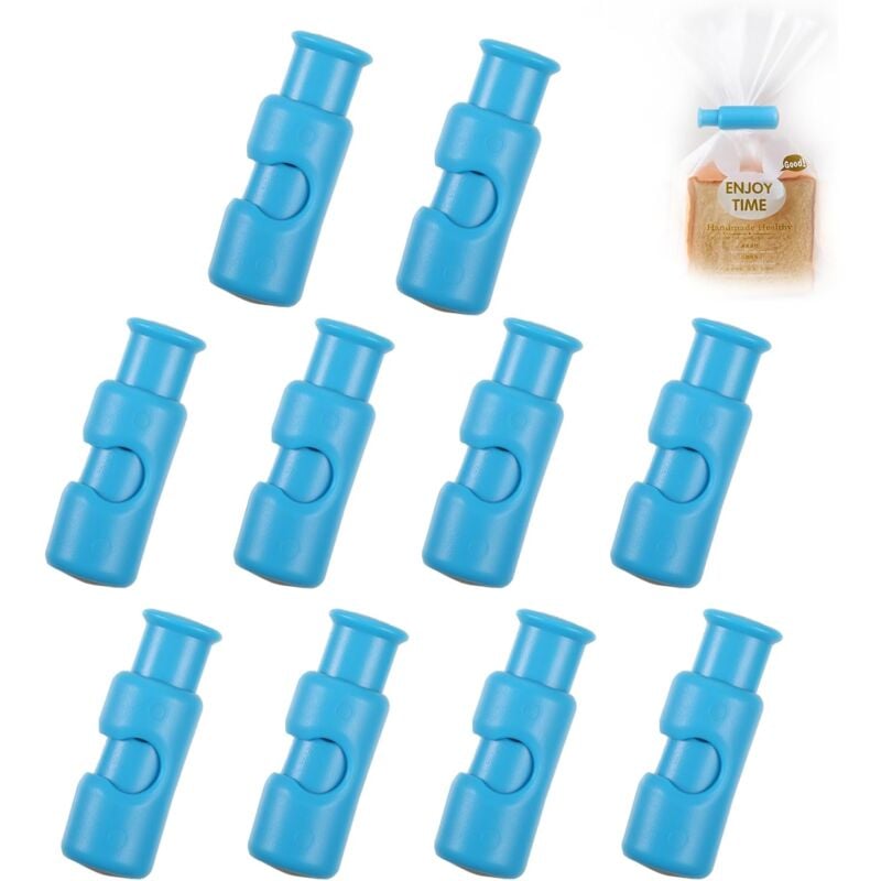 10er-Pack Verschlussclips für Gefrierbeutel, wiederverwendbare Verschlussclips für offene Lebensmittel und Snacks, blau - Lntyq