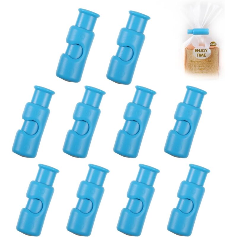 10er-Pack Verschlussclips für Gefrierbeutel, wiederverwendbare Verschlussclips für offene Lebensmittel und Snacks, blau - Lntyq