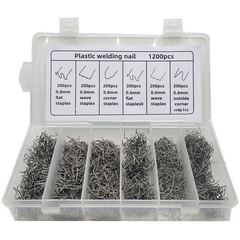 1200 stücke Auto Stoßstange Kunststoff Reparatur Schweißen Nägel Mit Box Ausreichende Heißer Heftklammern Schweißen Draht Reparatur Nägel für Auto