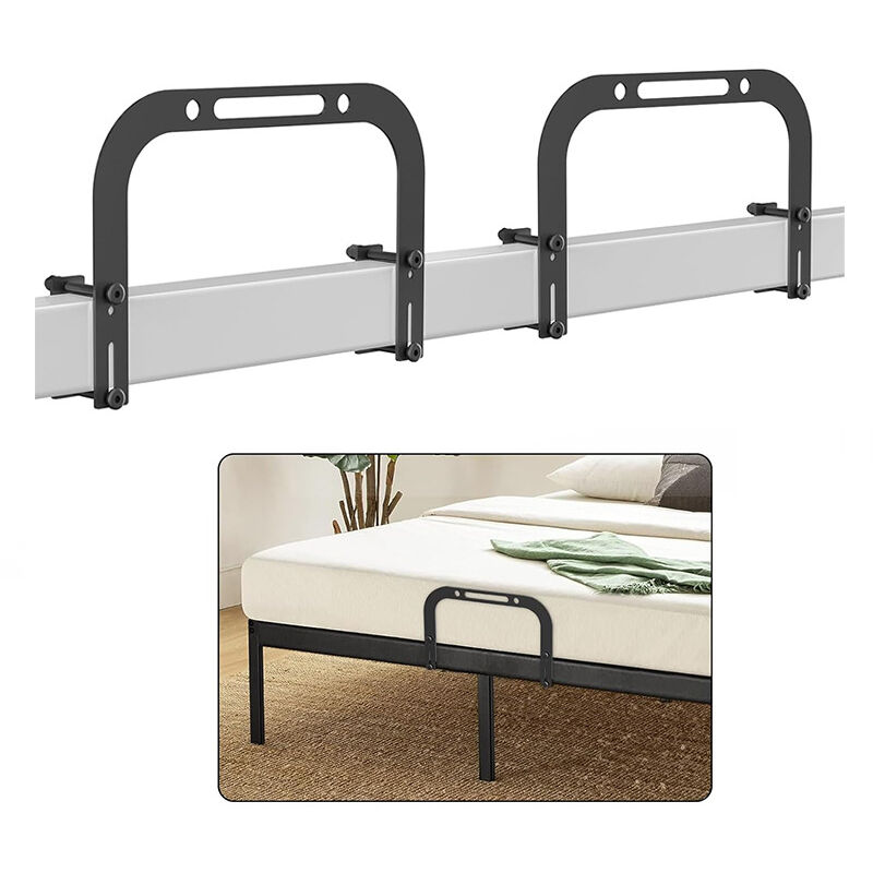 Lntyq - 2er-Pack Matratzen-Rückhaltestange, Matratzen-Gleitstopper, Bettgreifer für Matratzen, verhindert das Verrutschen, rutschfestes Metall für
