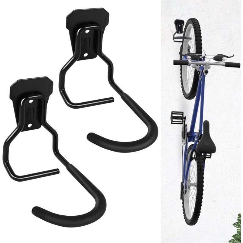 2er-Pack vertikale Fahrradhaken für Fahrradträger, Fahrradträger, robuster Aufbewahrungsständer für Zuhause, Wand-Kleiderständer, Wand-Fahrradträger,