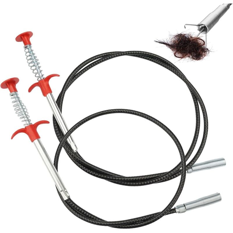 2er-Set Zange zum Entstopfen von Abflussrohren, flexible Krallenzange, flexible Greifkralle für Küche, Bad, Küche, Badewanne, Toilette (90 cm/160 cm)