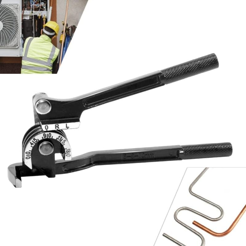 Lntyq 3-in-1-Rohrbieger, manuelles Biegewerkzeug, 180-Grad-Hebeltyp, 1/4 Zoll (6 mm), 5/16 Zoll (8 mm) und 3/8 Zoll (10 mm), für Kupfer, Messing,