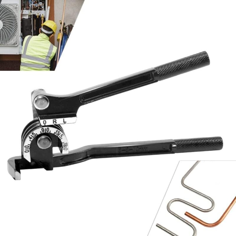 Lntyq 3-in-1-Rohrbieger, manuelles Biegewerkzeug, 180-Grad-Hebeltyp, 1/4 Zoll (6 mm), 5/16 Zoll (8 mm) und 3/8 Zoll (10 mm), für Kupfer, Messing,