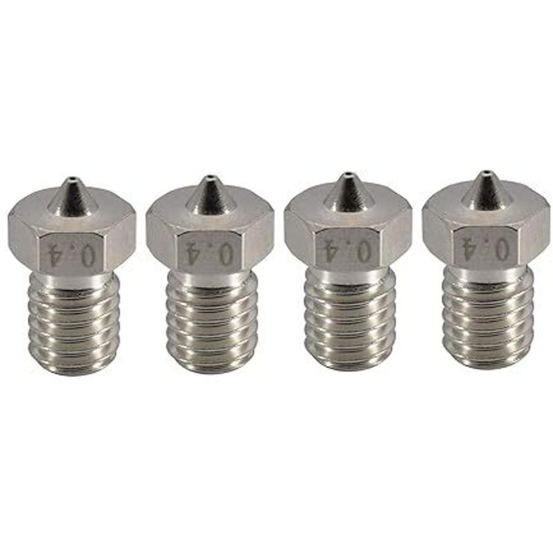 Lntyq 3D-Drucker-Düsensatz aus gehärtetem Stahl – verschleißfest – M6-Gewinde – 0,4 mm – für V6 Hotend Titan Aero Extruder – Prusa I3 MK3 MK3S