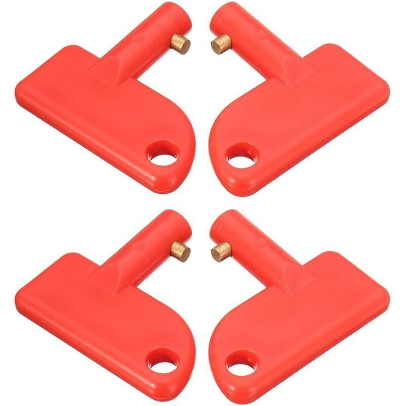 4 Pièces Batterie Coupée des Clés, Clés Pour Interrupteur De Batterie De Voiture, Clé De Commutateur D'Isolateur De Batterie, Clés Rechange