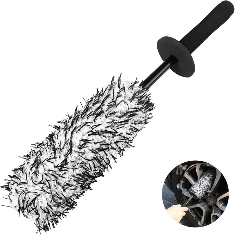 Lntyq 40 cm Auto-Reinigungsbürste, Auto-Felgenbürste, Auto-Waschset, komplette Auto-Detaillierungsbürste aus Mikrofaser und zarte Bürstenfelgen für