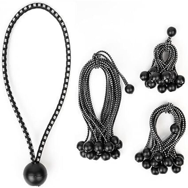 45 Stück Elastikspanner, Planenspanner, Spanner mit Kugel, elastisches Bungee für Planen, Zelte, Campingplanenbefestigung für viele