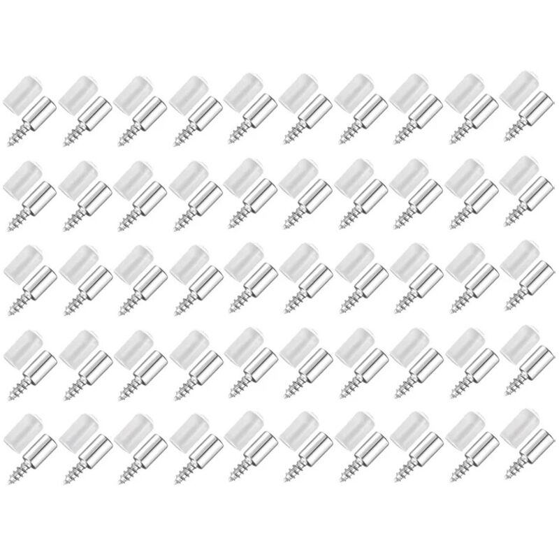 50 Stück selbstschneidende Schrauben Halterung, Halterungen für Regale, selbstschneidende Schrauben Schranklaminathalterung, verwendet für Glasregale