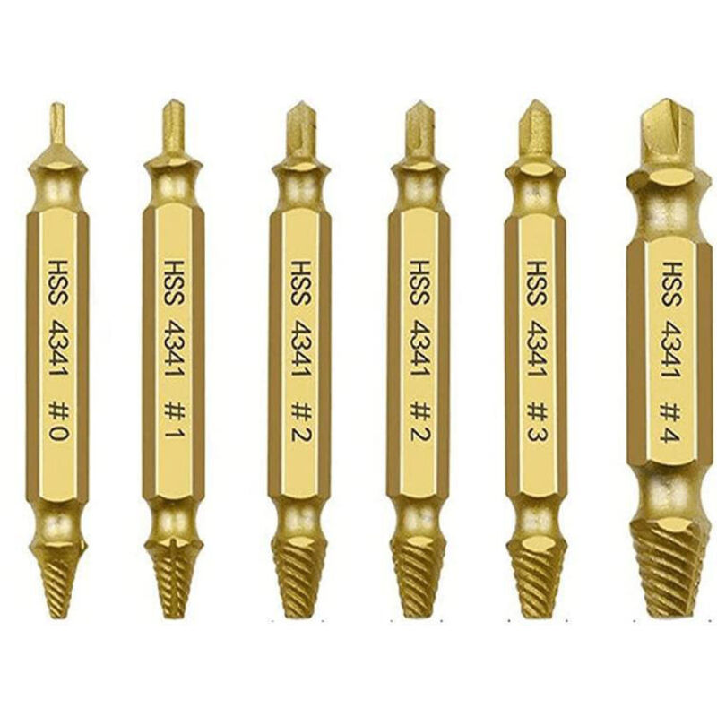 Lntyq - 6-teiliges Set zum Ausdrehen beschädigter Schrauben, Ausdreher für abgenutzte Schrauben, Ausdreher für gebrochene Gewinde aus Titan,