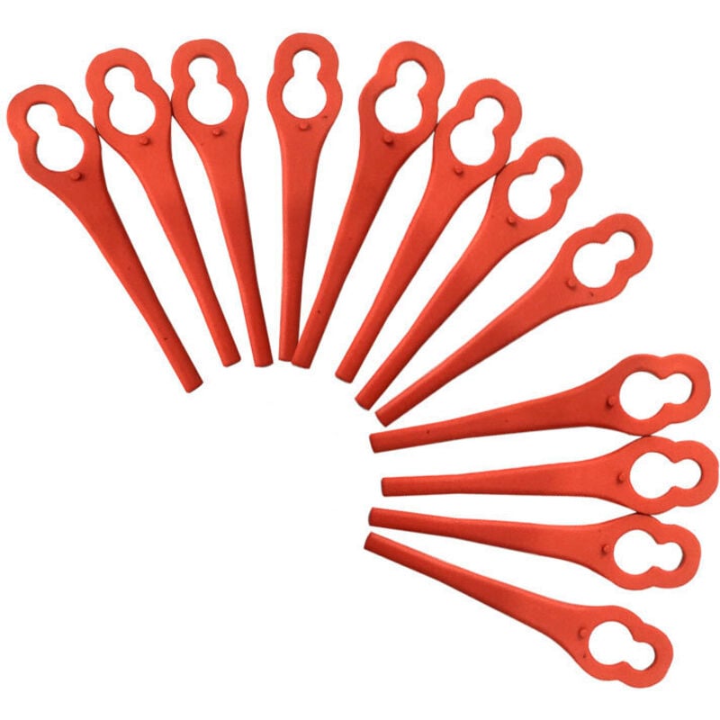 60 Stück Rasentrimmerklingen, Ersatzklinge für Rasenmäher, Kunststoffmesser für Akku-Rasenmäher, Ersatzklinge für Rasenmäher und Akku-Trimmer - Lntyq