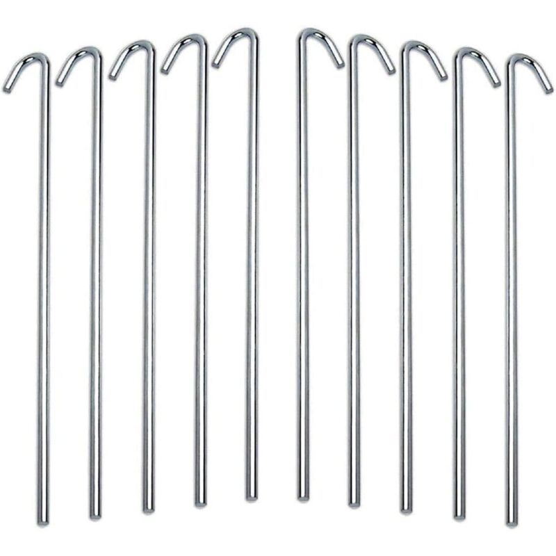 Lntyq 60 Stück Zeltheringe aus Metall, 20 cm, verzinkte Zeltheringe, robuste Stahlheringe, Einfassungszaunhaken für Camping, Reisen, Wandern,