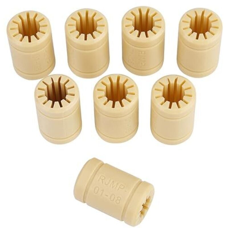 8 Stück LM8UU-Lager, 3D-Drucker, Vollpolymer-Glattlager, 8-mm-Linearlagerwelle, Kunststofflager für 3D-Drucker - Lntyq