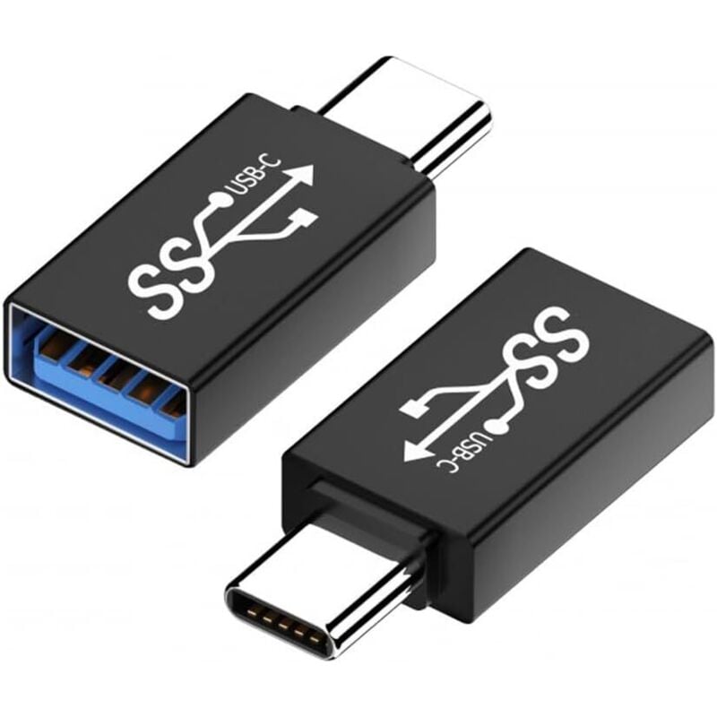 Adaptateur usb c vers usb 3.1 (Pack de 2), Adaptateur usb Type-C vers usb 3.1 Femelle otg, Compatible avec iPhone 15 Pro/Max, iPad Pro, MacBook Pro
