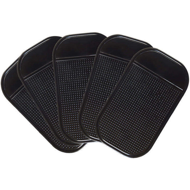 Anti-Rutsch-Klebematte fürs Auto, 5 Stück, wiederverwendbare Klebepads, Anti-Rutsch-Matte für Auto-Armaturenbrett, Handy-Münzen, 13 x 7 cm, Schwarz