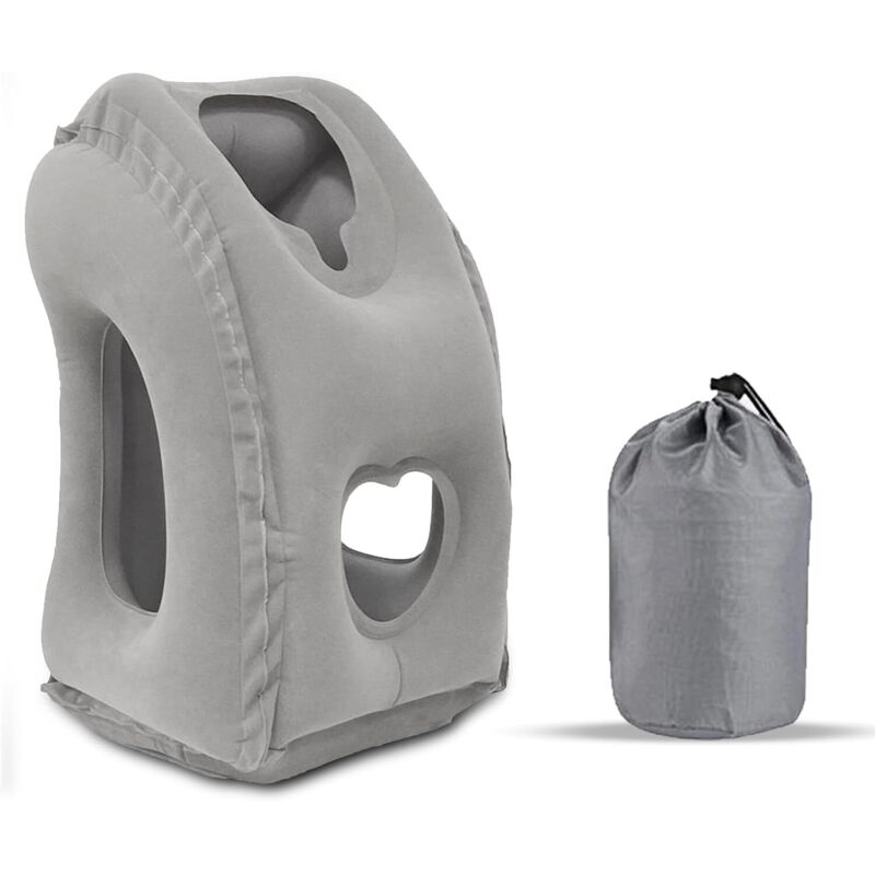 Aufblasbares Reisekissen, Flugzeug-Nackenkissen, Nackenstützkissen, Kopfstütze, tragbares Reisekissen für Erwachsene, schnell aufblasbares Kissen für