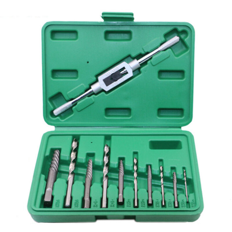 Lntyq Ausdreher für abgebrochene Schrauben, 11-teilig, Bohrer und Ausdreher-Set für abgebrochene Schrauben, Bolzen, Befestigungselemente entfernt,