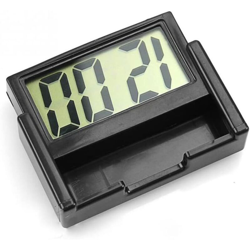 Auto-Digitaluhr, Mini-Armaturenbrettuhr fürs Auto, universelle elektronische Uhr, selbstklebende Uhr mit LCD-Display, Uhr für den Schreibtisch im