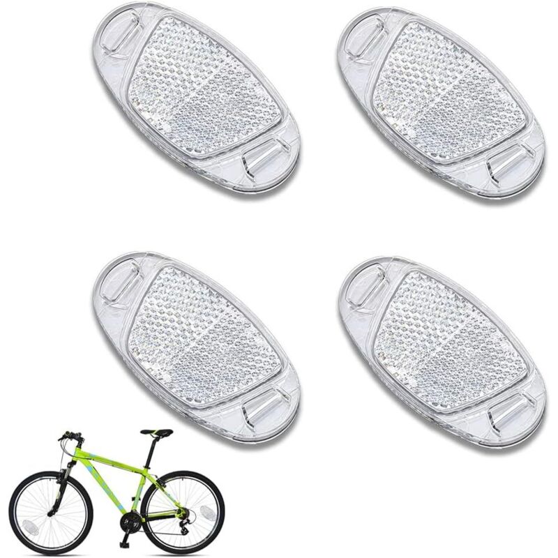 Lntyq Cat's Eyes, 4 Stück Fahrradreflektoren, zur Verbesserung der Sicherheit beim Fahren in der Nacht, weiß