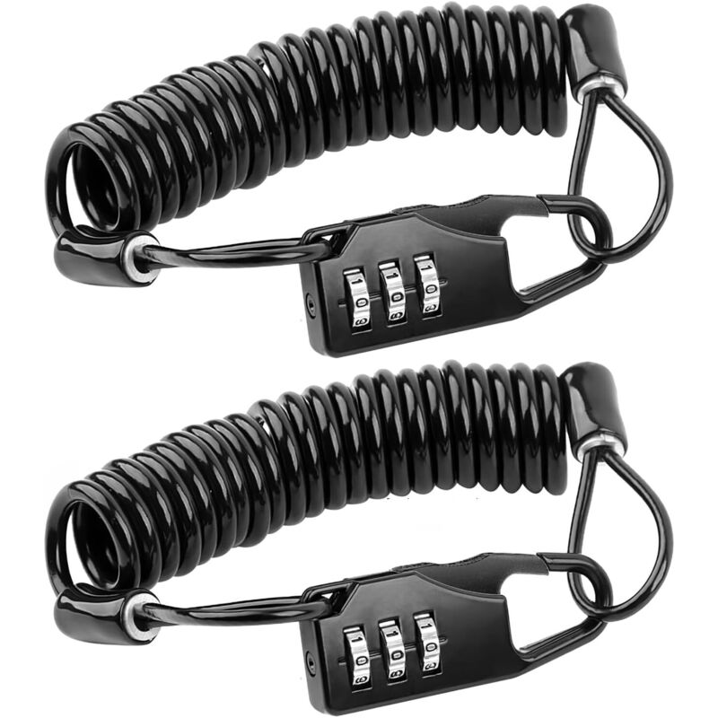 Lntyq - Diebstahlsicheres Kabel, 2-teiliges Kabel-Vorhängeschloss mit 100 cm Kabel, 3-stelliges Zahlenkombinations-Vorhängeschloss mit Halterung,