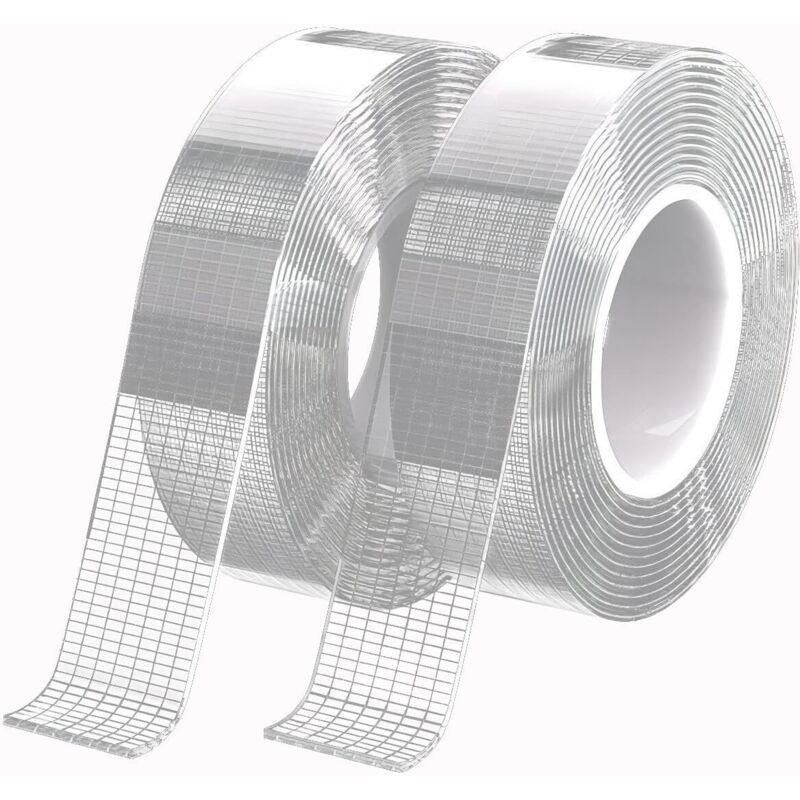 Extra starkes doppelseitiges Klebeband transparent – 10 m – Nano-Klebeband – doppelseitig – spurlos – waschbar – entfernbar – für Foto, Teppich,