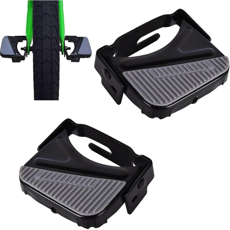 Lntyq - Fahrrad-Hinterradpedale – Mini-Hinterradpedale – Stahl-Fußstütze für Kinderfahrrad, Pedalplatte, Fahrradgangschaltung,