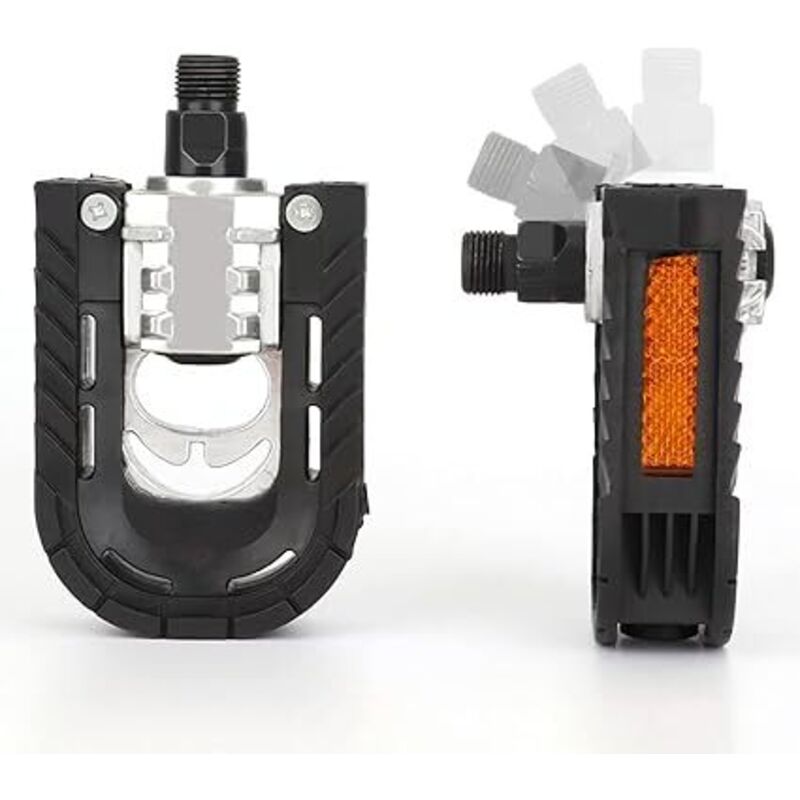 Fahrradpedale, faltbare Fahrradpedale aus Aluminiumlegierung mit Reflektoren und Rostschutz – φ 14 mm (9/16 Zoll) – einfach in der U-Bahn