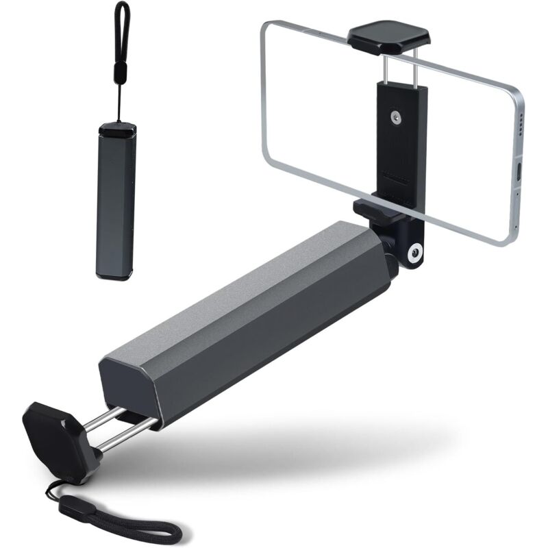 Faltbarer Telefonhalter fürs Flugzeug, Aluminium-Telefonhalter für unterwegs, 360° drehbar, Mini-Taschenformat, Freisprech-Telefonständer für