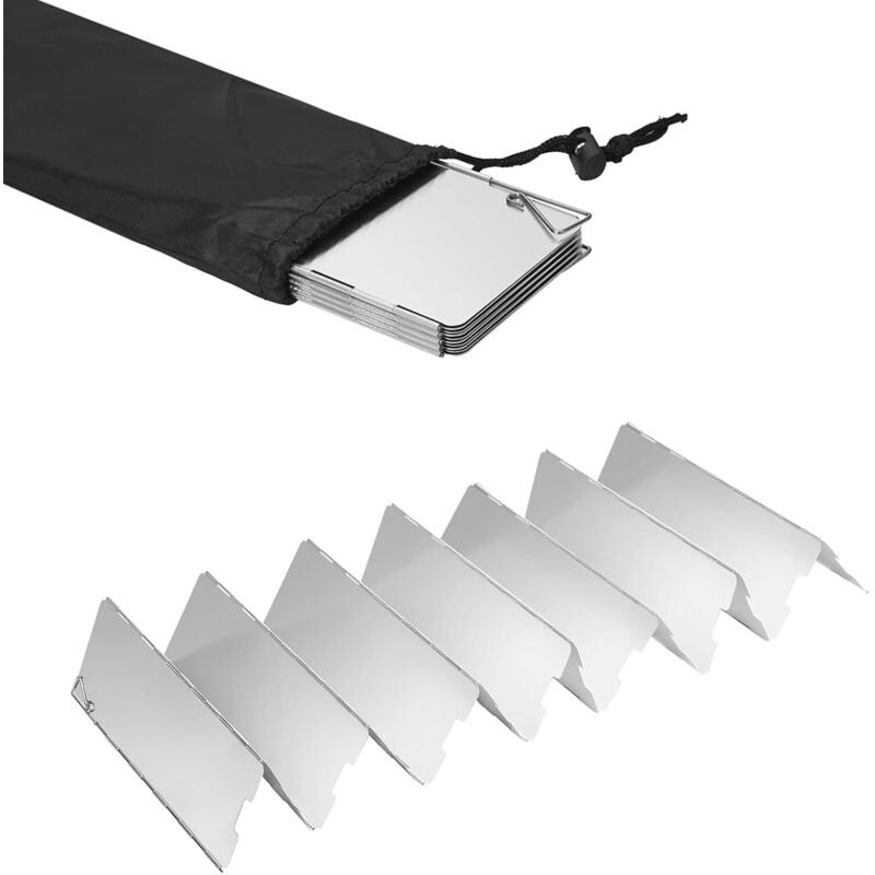 Faltbarer Windschutz aus Aluminium, Camping-Windschutzscheibenplatten, Outdoor-Camping-Windschutzscheibe, Faltbarer Windschutz für Gasherde, für