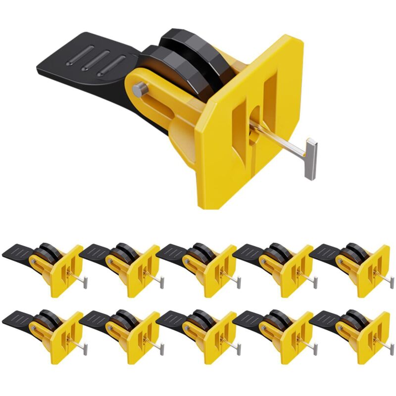 Fliesen-Nivelliersystem-Set – 50-teilig – wiederverwendbar – verstellbar – für 8–12 mm starke Fliesen – 50 auswechselbare Ersatz-T-Stifte aus Stahl –