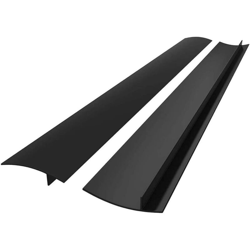 Herd- und Thekenspaltabdeckungen (25 Zoll, 2er-Pack) – hitzebeständig – dichtet Spalten zwischen Herd und Theke ab – leicht zu reinigen – schwarz