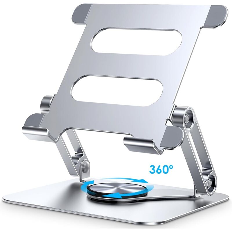IPad-Ständer, 360° drehbarer Tablet-Halter, faltbarer Monitorständer aus Aluminium für den Schreibtisch, kompatibel mit iPad Pro 10.5, 11, 13, Air
