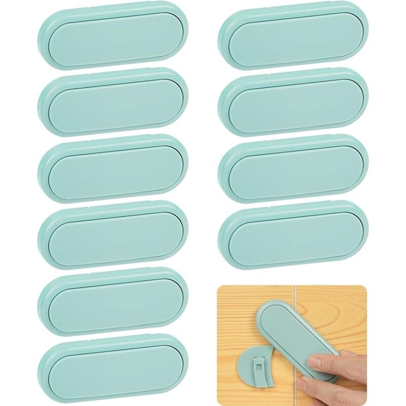 Lntyq - Kindersicherheitstüren, 10 Stück Baby-Sicherheitsschrankschloss, Baby-Sicherheitsriegel, Baby-Türstopper-Sicherheitsschloss für Schublade,