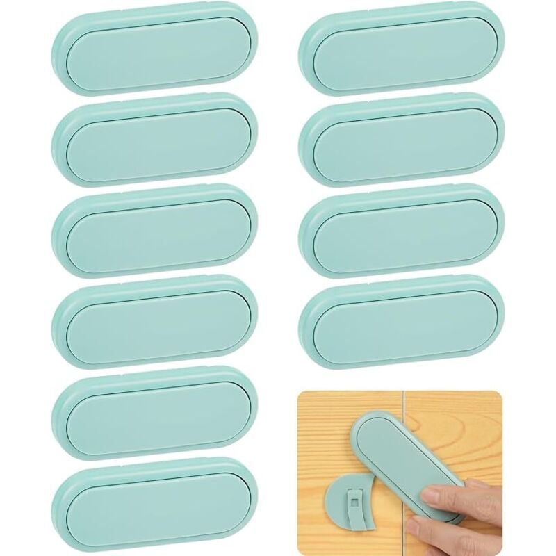 Lntyq - Kindersicherheitstüren, 10 Stück Baby-Sicherheitsschrankschloss, Baby-Sicherheitsriegel, Baby-Türstopper-Sicherheitsschloss für Schublade,