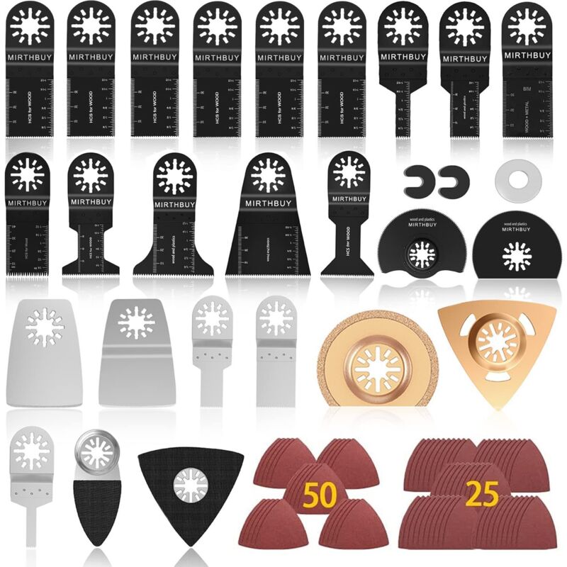 Lame de Scie Oscillante, 100 Pcs Outil Multifonction lame, Saw Blades Accessoires Kit, Outils Oscillants Multifonctions universelle - Lntyq