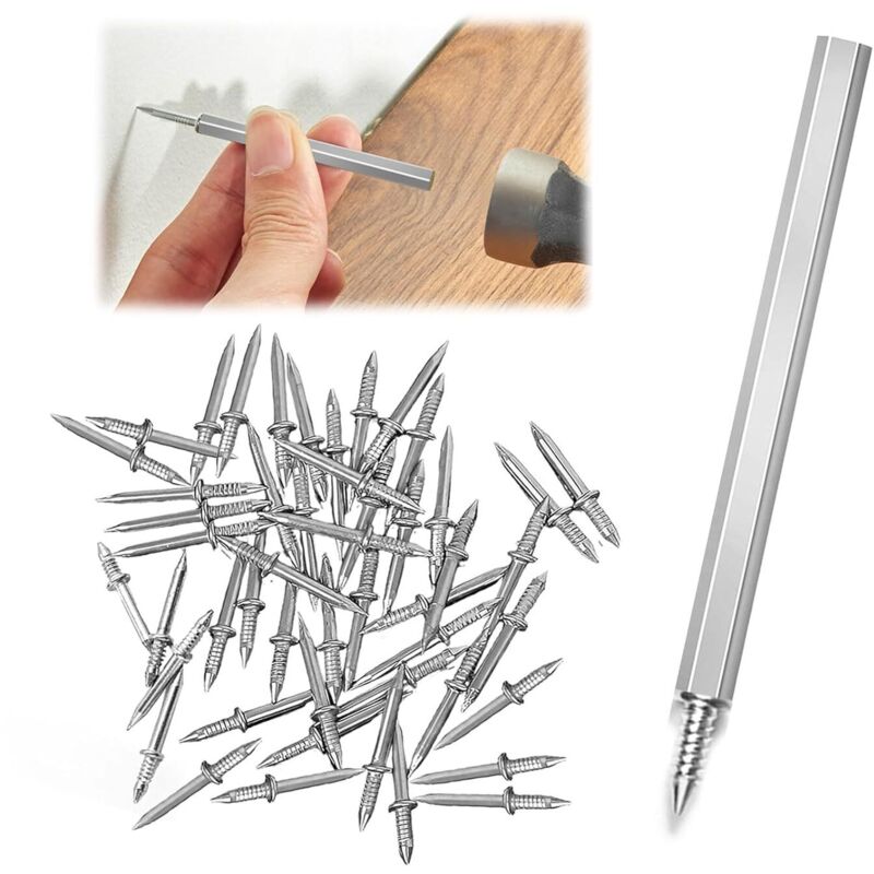Lot von 100 Clous Sans Couture mit doppeltem Sockel für Sockel, Clous für Sockel ohne Spuren, mit einem speziellen Werkzeug für die Nägel, für die