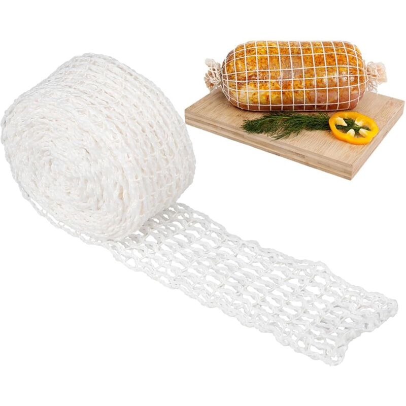 M lange Fleischnetzrolle, Größe 18, elastische Form für Putenschinken, Schinken, Delikatessen, Geflügel, Schinken, geräuchertes Fleisch, Wickelnetz