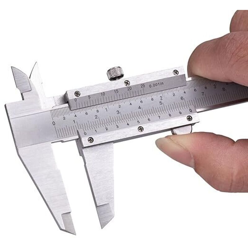 Messschieber, 0–150 mm, 0–6 Zoll, Messschieber, Messwerkzeug, 0,02 mm/0,001 Zoll Genauigkeit, für Profis/Industrie/Heimwerker/Zuhause, mit