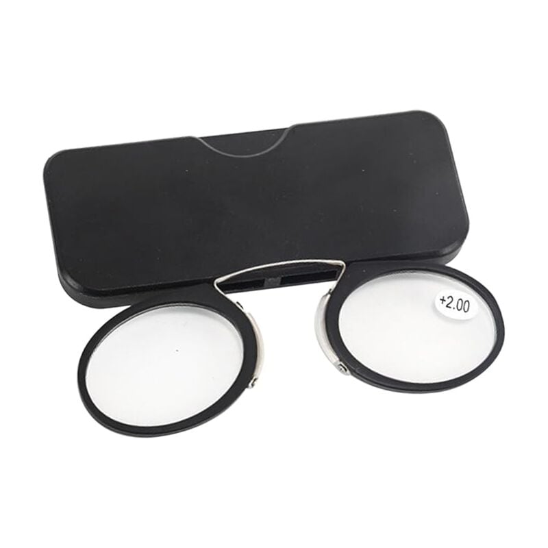 Lntyq Mini-Nasenklammer-Brille, Bügellose Lupe, tragbare Mini-Nasenklammer, leichte Lesebrille, Bügellose Lesebrille, Korrektionsbrille für Männer