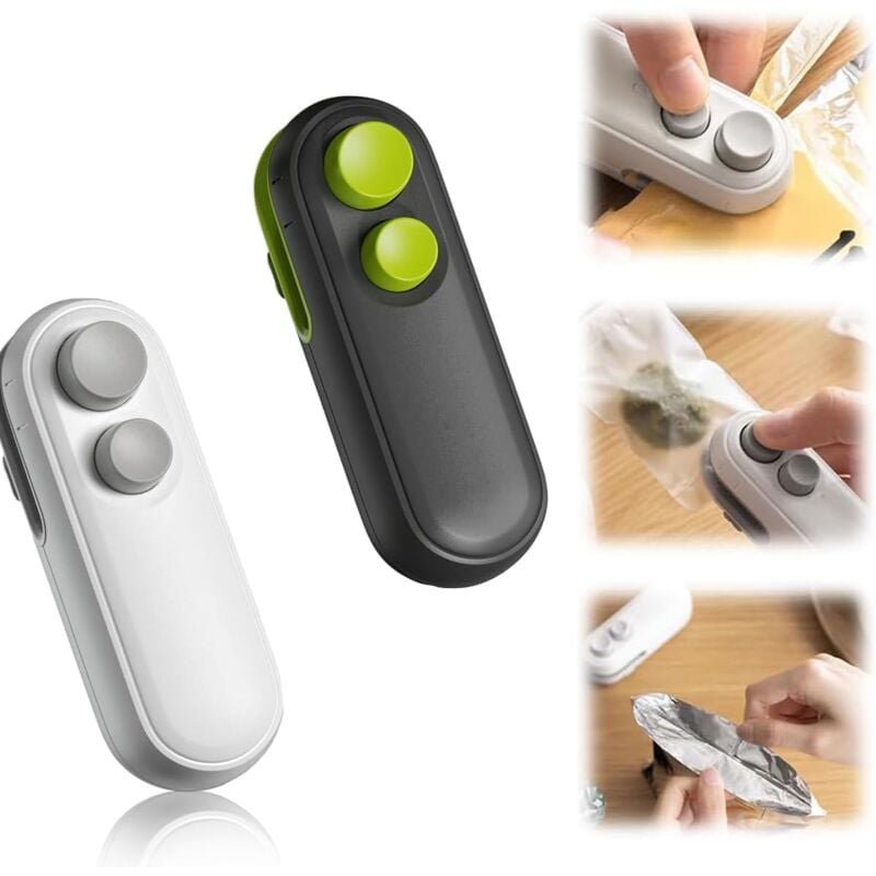 Mini-Taschenverschluss für Snacks, wiederaufladbarer Mini-Taschenverschluss, 2-in-1-Verschließen und Schneiden, hält Lebensmittel frisch,