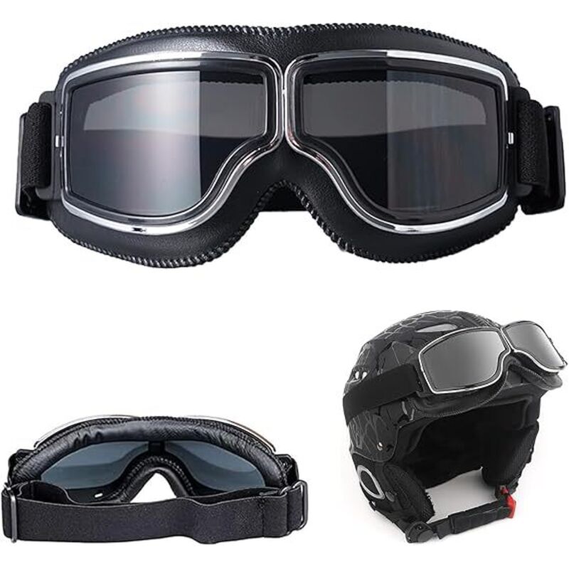 Motocross-Lünetten, PU-Motorrad-Lünetten, Retro-Piloten-Lünetten, Vintage-Motorrad-Lünetten, Retro-Sport-Lünetten für das Vélo de Plein Air, Skikurs