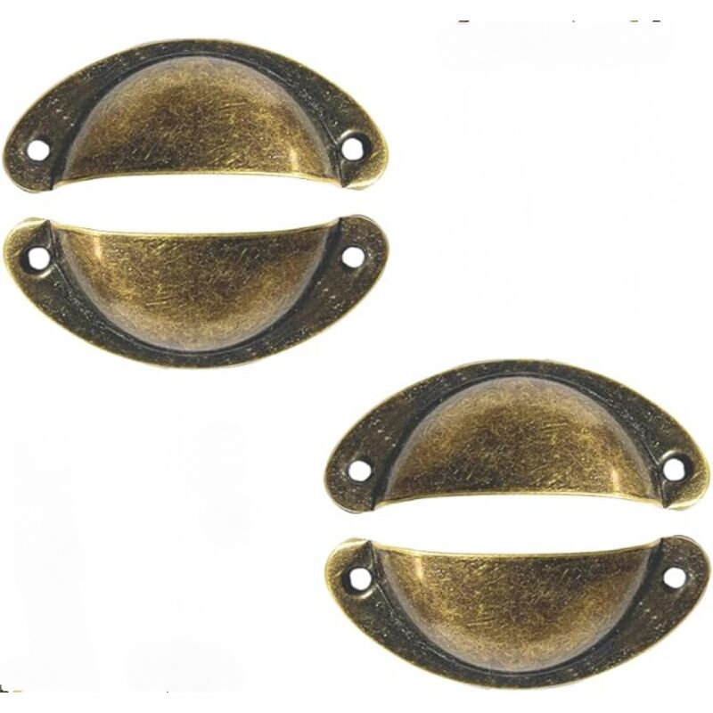 Muschelgriff, 4 Stück Retro Muschelgriff Schubladengriff Möbelgriff für Kleiderschrank Kleiderschrank Schubladen - Lntyq