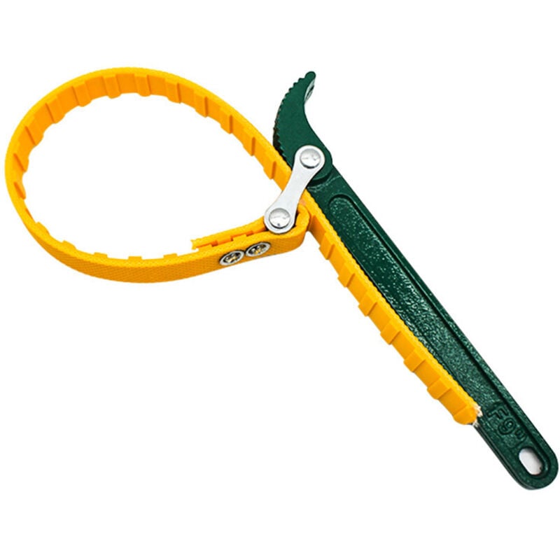 Lfilterbandschlüssel – Multifunktions-Gummibandschlüssel – Flaschenöffner-Ratschenschlüssel, verstellbare Rohre – Handwerkzeug (gelb) - Lntyq