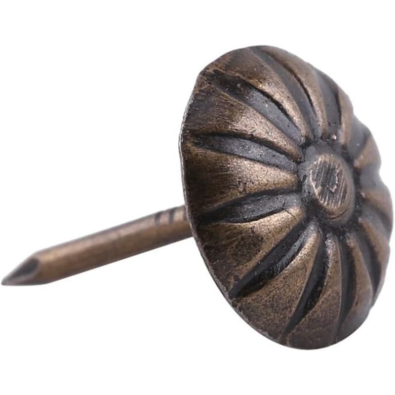 Lntyq - Polsternägel in Bronze, 100 Stück, dekorative Nägel, Vintage-Deko-Nägel, große, antike dekorative Polsternägel, bronzefarbene