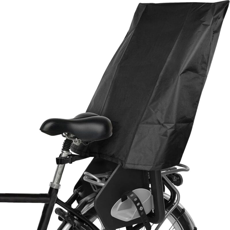 Regenverdeck für Fahrrad-Kindersitz - Regenschutz (passend für Römer, Hamax, Thule, etc.) - schwarz - Lntyq