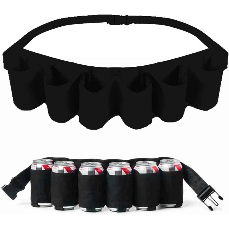 Soda-Biergürtel, Biergürtel mit 6 Taschen, tragbarer Biergürtel, Biergürtel, verstellbarer Bierflaschenhaltergürtel, Bierflaschenhaltergürtel mit 6