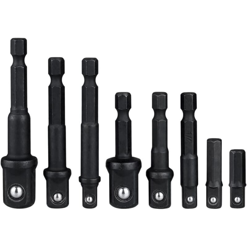 Lntyq Stück 1/4-Zoll-Sechskantschaft-Schnellwechsel-Steckschlüsselhalter-Adapter (1/4 Zoll, 1/2 Zoll, 3/8 Zoll), Steckschlüssel-Verlängerungsstange