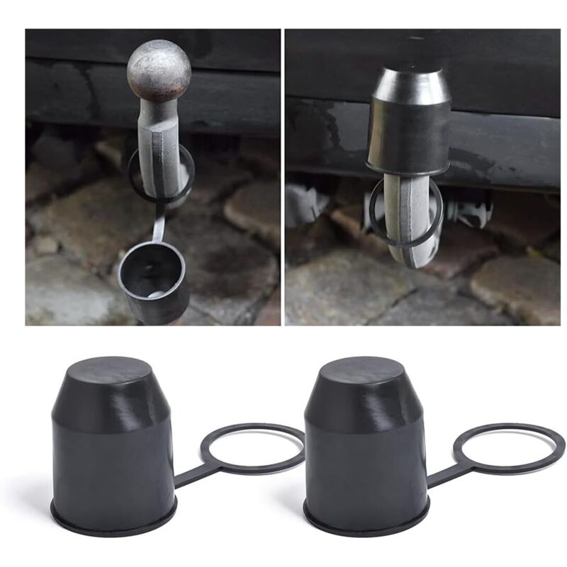 Stück Kupplungskugelabdeckung, Schutzkappe für Anhängerkupplung, Kappe mit Universal-Schutzring für Kupplungskugel, für Auto, Wohnmobil, Reisemobil